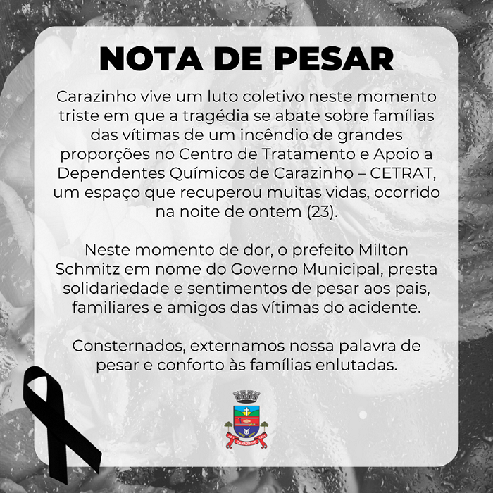 Instagram post nota de falecimento pesar